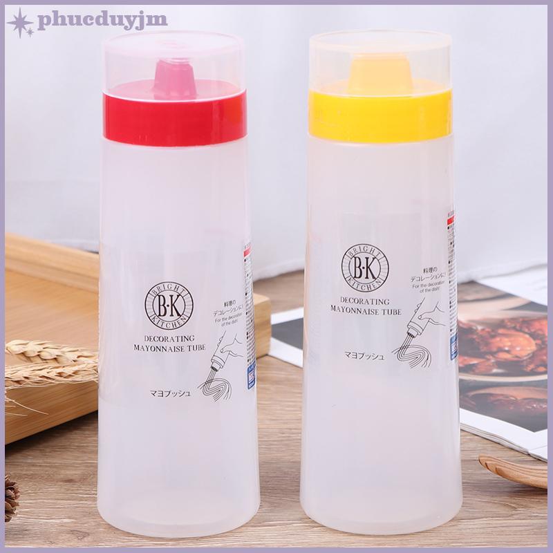 4 lỗ 300ml chai nước sốt nhựa Ketchup dầu bóp quả cruet nhà bếp VN