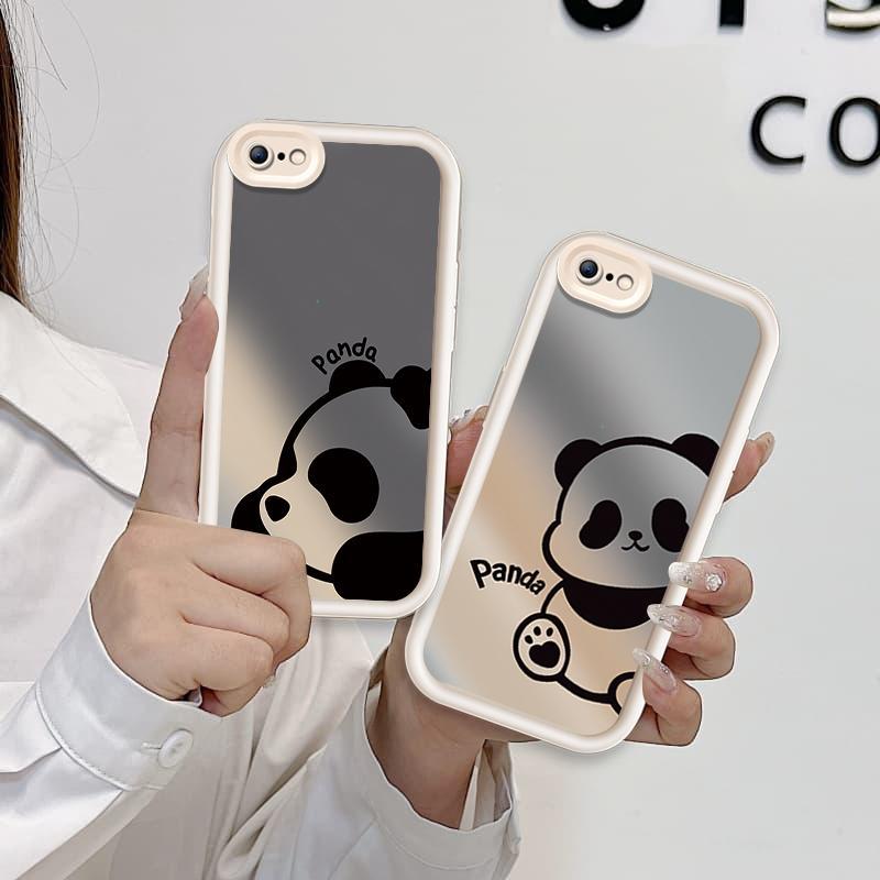 Ốp Lưng Cho iPhone 6 6s 7 8 se2020 Plus Hoạt Hình Silicon Phụ Kiện Mềm TPU Gấu Trúc Mắt Thiên Thần Vỏ Điện Thoại Chống Sốc