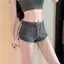 Quần Short thể thao thông thường màu đen mùa hè Hot Girl Quần Short siêu ngắn Hot
