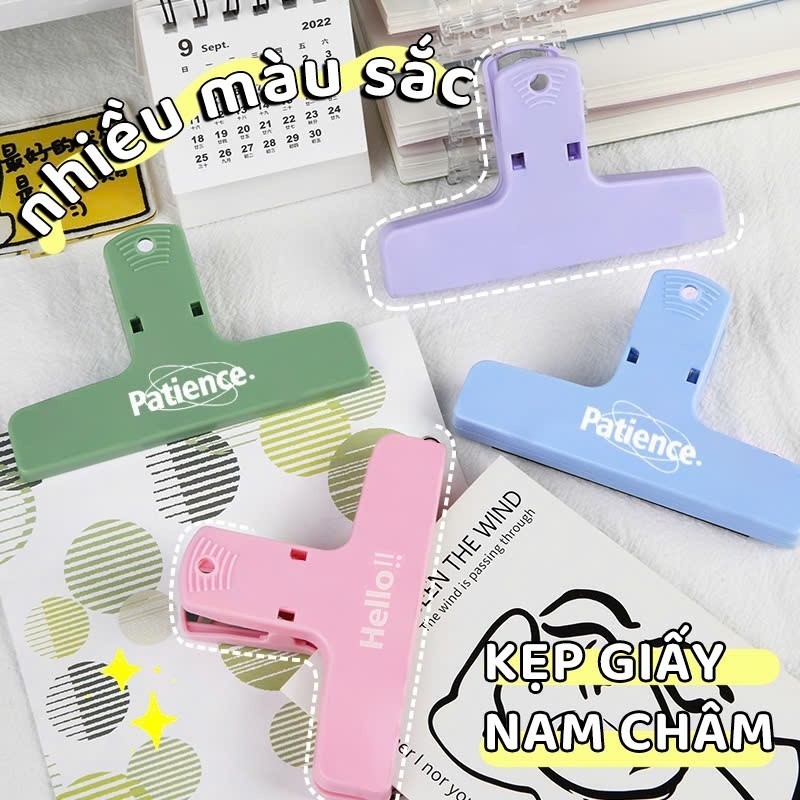 Kẹp Giấy Nam Châm Bằng Nhựa – Kẹp Giấy Nhớ, Tài Liệu Đa Năng Nhiều Màu Cute Cho Văn Phòng