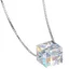 Aurora Cube Đường Mặt Dây Chuyền Vòng Cổ Áo Pha Lê Khối Xương Đòn Dây Chuyền Thời Trang Đơn Giản Niche Thiết Kế Vòng Cổ Nữ