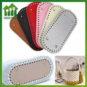 SWEET 18 * 8cm Túi PU hình bầu dục đáy cho túi dệt kim Túi móc Túi xách Túi bền đáy với phụ kiện túi đinh tán n