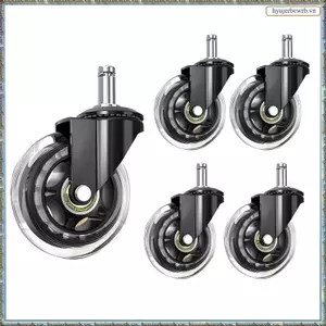 Bánh xe ghế Thân 10mm, Tương thích với ghế, Phụ tùng thay thế 3 / 8 inch Bánh xe ghế cao su, Bộ 5