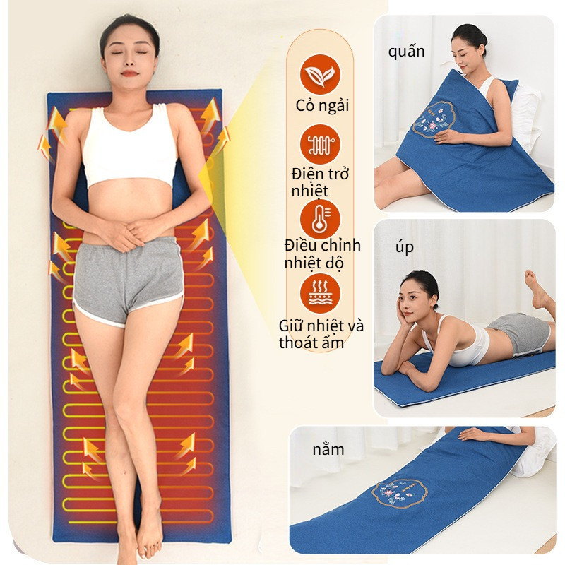 Thảm Ngải Cứu Điện – Sưởi Ấm Giảm Đau Xương Khớp, Vai Gáy, Tuần Hoàn Máu Tốt, Ngủ Ngon Hơn, Dành Cho Gia Đình