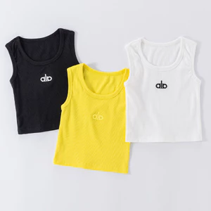 Áo Vest Cổ Tròn Bé Gái Mùa Hè Phong Cách Mới Trẻ Em Ngắn Phù Hợp Với Áo