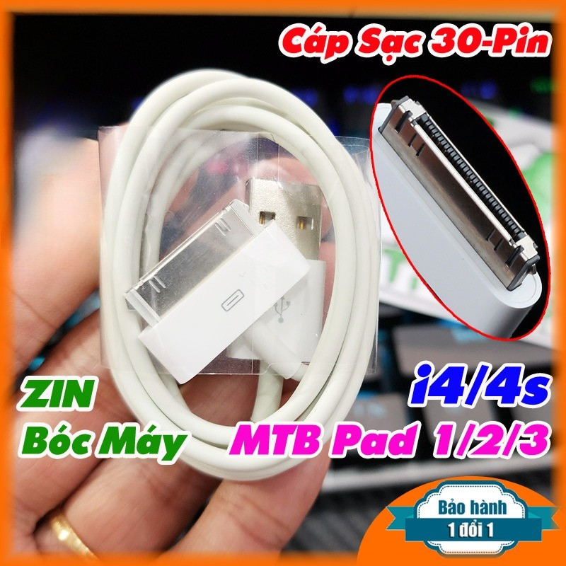 Cáp Sạc 30 Pin Thay Thế cho Máy iPhone 4/ iP 4S - iPad 1/2/3