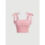 Crop Top Mùa Hè Y2K màu hồng lưng cami, dây đeo vai rộng chắc chắn, phù hợp dạo phố