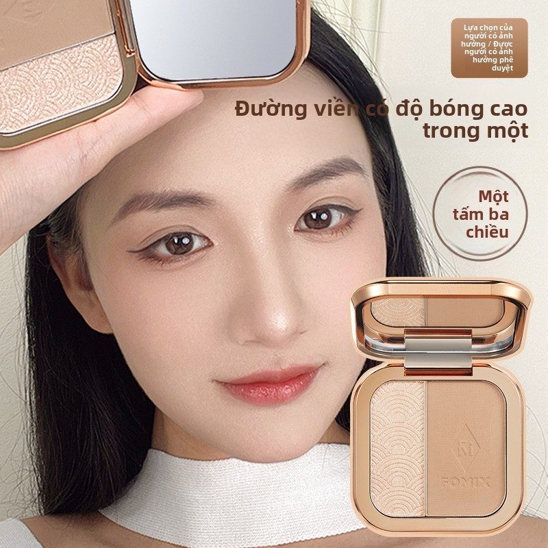 【FOMIX】Palette 2 Màu Highlighter + Contour - 1 Bảng Cho Toàn Bộ Khối Mặt & Sống Mũi | Hàng Hot Bán Chạy