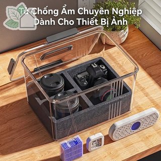 Hộp khô máy ảnh Điều khiển độ ẩm chống sốc Lưu trữ lớn cho ống kính không gương lật DSLR