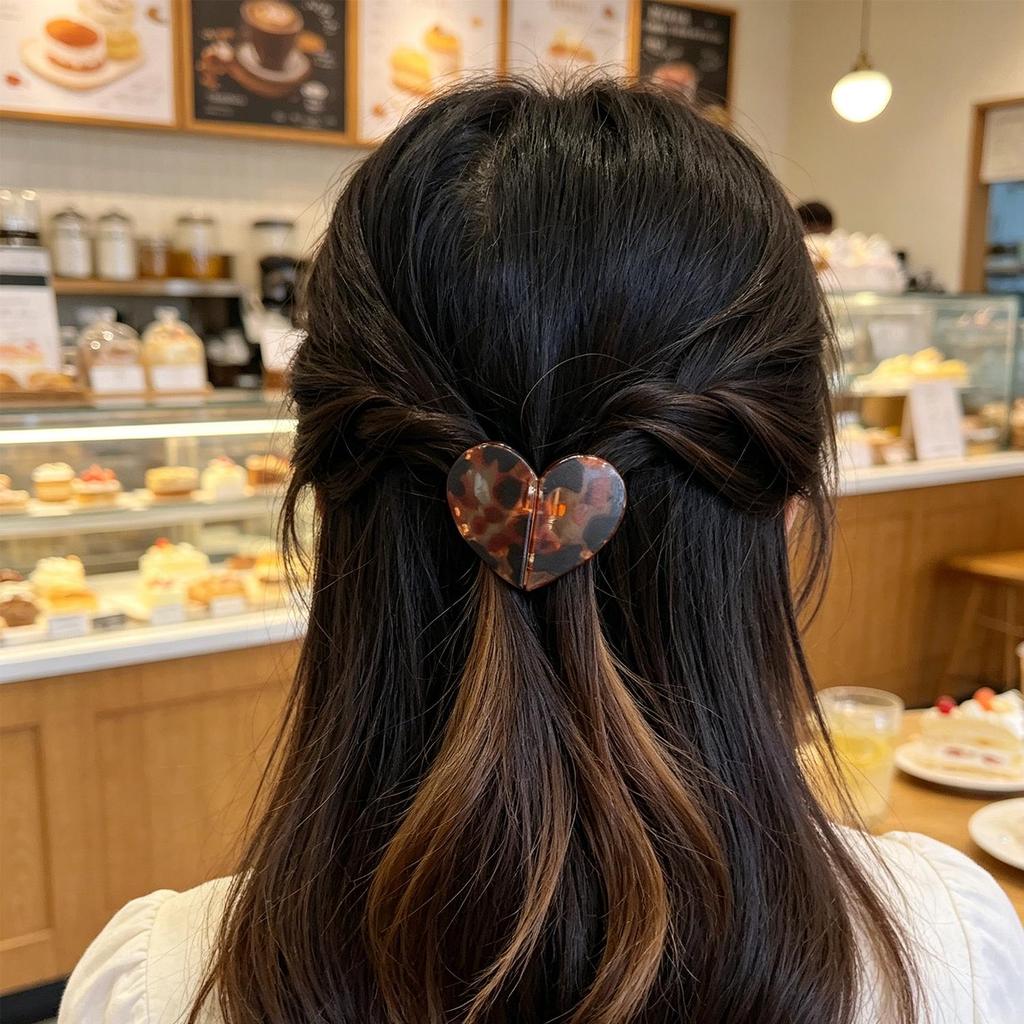 Kẹp Tóc Từ Tính Hình Trái Tim - Phong Cách Hàn Quốc Dễ Thương, Quà Tặng Valentine Cho Bạn Gái