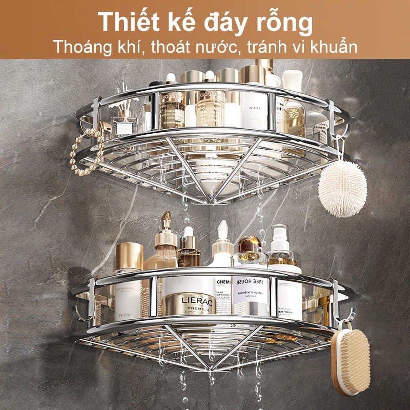 𝐎𝐥𝐢𝐟𝐞 Kệ Góc INOX Hàng Đẹp Chống Gỉ Kệ Để Đồ Phòng Tắm Dán Tường + Miếng Dán Kệ Góc Nhà Tắm Dán Tường