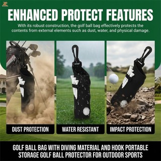 Túi đựng bóng golf có chất liệu lặn và móc lưu trữ di động Bảo vệ bóng golf cho thể thao ngoài trời