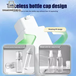 Nhíp 15 / 30 / 50ml Vuông Chân Không Chai Báo Chí Lotion Rỗng Hộp Đựng Chất Lỏng Nền Trang Điểm Di Động Tinh Chất Phụ Nữ Hộp Đựng Mỹ Phẩm VN