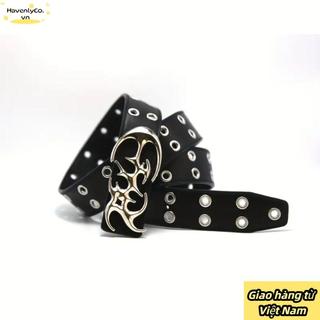 [Giao hàng nhanh] Thắt lưng Havenlyco da PU punk với khóa rỗng thời trang