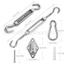 Phụ kiện bằng thép không gỉ 304 Khóa cửa kim cương Giỏ hoa Vít Tấm che nắng Quạt che nắng Phụ kiện Quạt che nắng bốn góc GGSX