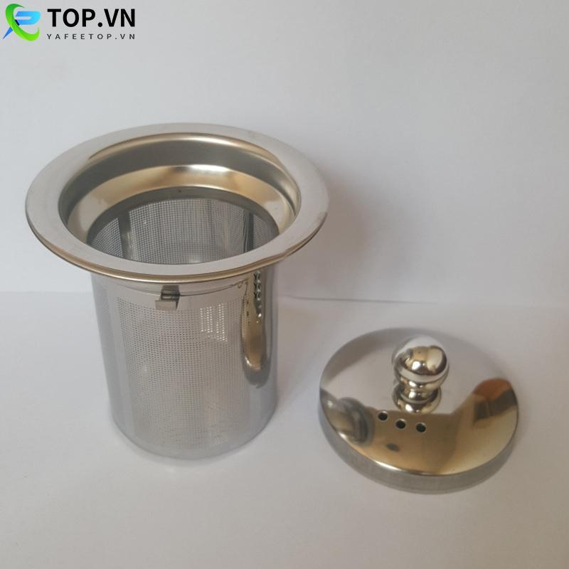 Bộ lọc khuếch tán gia vị Cốc thủy tinh màu bạc có thể tái sử dụng Bộ lọc trà rời