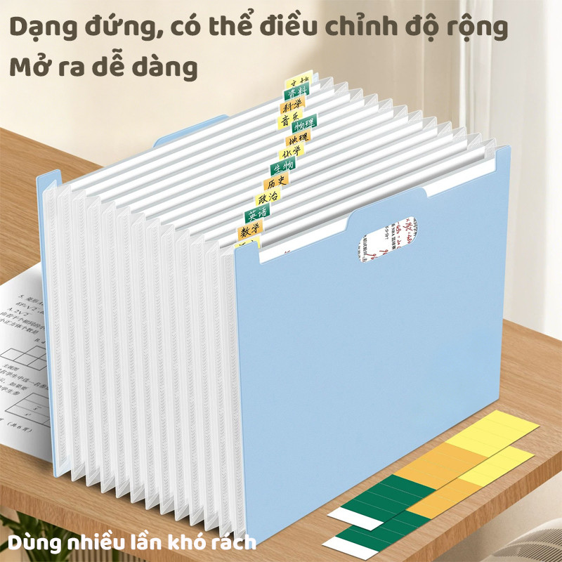 Túi Đựng Tài Liệu Chống Nước 13 Ngăn A4 - Chất Liệu PP Cao Cấp Cho Học Sinh Và Đồ Dùng Văn Phòng