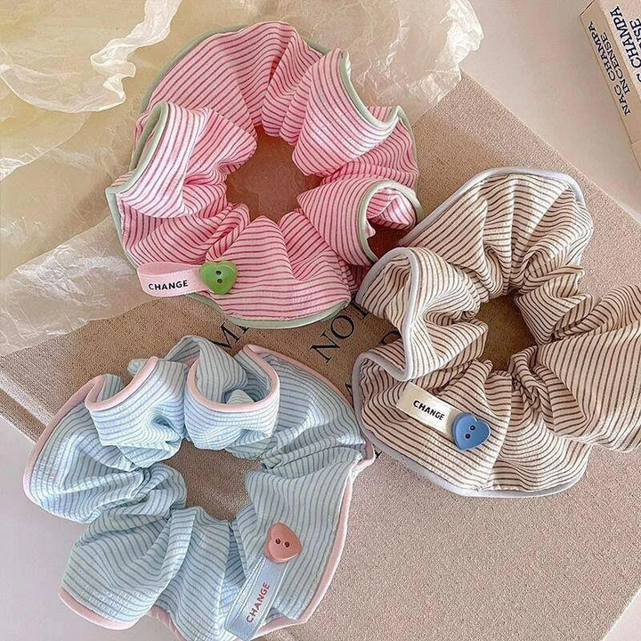 Mới Sọc Nhiều Màu Sắc Scrunchies Dây Buộc Tóc Scrunchies Phụ Kiện Tóc