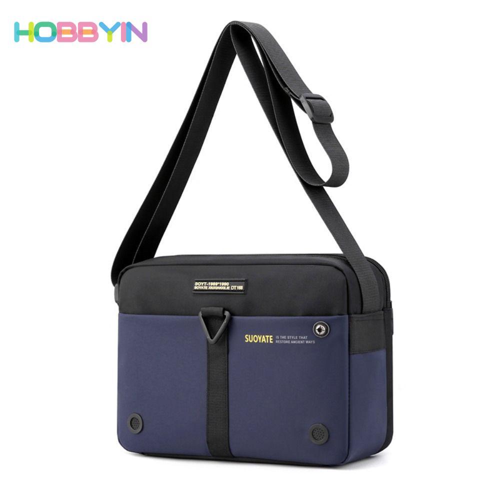 HOBBYIN Túi đeo chéo nam HOBBYIN, Túi đeo vai du lịch sức chứa lớn nhiều lớp, Túi xách Nylon di động Túi Messenger ngoài trời
