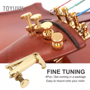Toyuvn HUIOP 4 Bộ điều chỉnh dây bằng hợp kim vàng Bộ điều chỉnh dây cho 3/4 4/ Violin với độ bền và độ ổn định vượt trội Hình thức rất đặc biệt Dễ lắp đặt Bộ phụ tùng thay thế
