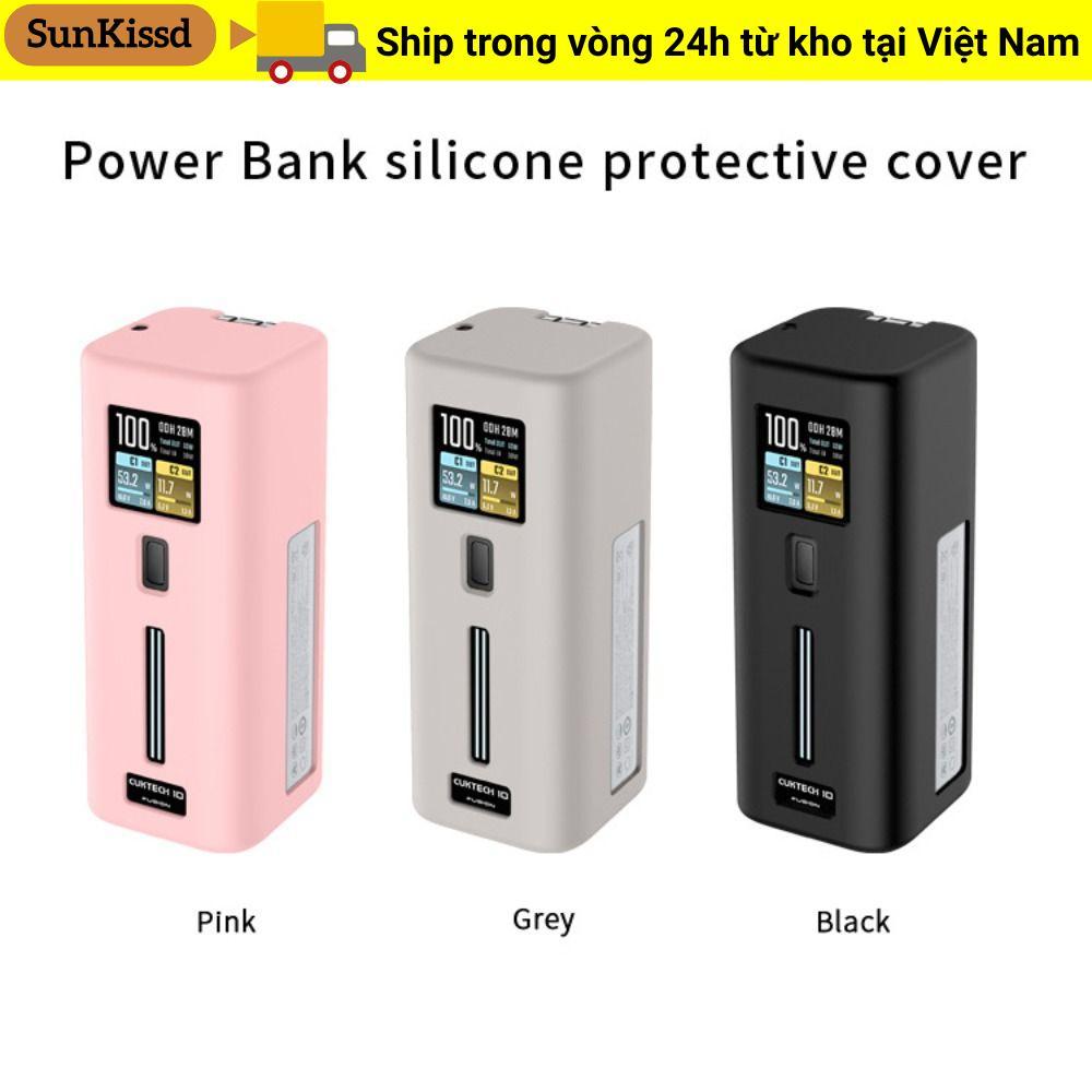 Túi đựng SUNKISSD, Bảo vệ bộ sạc di động chống rơi bằng silicon, Chất lượng cao mềm có dây buộc Vỏ bảo vệ toàn diện chống sốc cho CUKTECH 10 ngoài trời