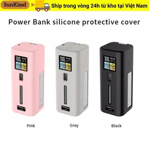 Túi đựng SUNKISSD, Bảo vệ bộ sạc di động chống rơi bằng silicon, Chất lượng cao mềm có dây buộc Vỏ bảo vệ toàn diện chống sốc cho CUKTECH 10 ngoài trời