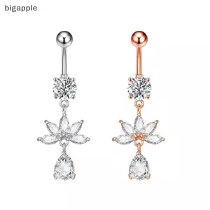 Bigapple Thời Trang Pha Lê Zircon Bụng Nút Nhẫn Dành Cho Nữ Bé Gái Thép Không Gỉ Rốn Bụng Nút Nhẫn Gợi Cảm Cơ Thể Trang Sức Xuyên RDG