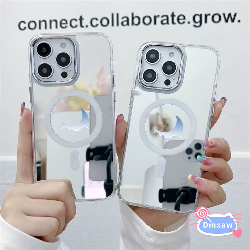 Ốp Điện Thoại Gương Từ Tính Mặt Trăng Cho Xiaomi 17 Pro Max 15T 15 15S 14T 14 13 Ultra 13T 12 12 12S 13 12 12X Mi 11 Lite 11T 10T Civi 5 4 Pro 3 2 1S 5G Vỏ Mạ Khung Bìa mềm