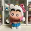 Crayon Shin-chan Hình 10cm – Tư thế điện thoại màu hồng dễ thương, Bàn làm việc trên ô tô Trang trí nội thất, Quà tặng
