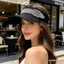 Mũ che nắng nữ vành rộng Rỗng đuôi ngựa Mũ chống nắng ngoài trời có thể điều chỉnh với đai kim cương giả