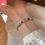 Tính khí cổ điển Bánh xe cầu nguyện màu ngọc lam 925 chúc may mắn cá tính Vòng tay nữ đa năng