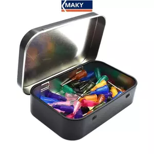MAKY Survival Kit Nhỏ Trống Kim Loại Bạc Lật Hộp Bảo Quản Hộp Đựng Chìa Khóa Kẹo VN