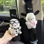Pochacco Dây An Toàn Ô Tô Miếng Lót Vai Fuzzy Bảo Vệ Cổ Phụ Kiện Nội Thất Ô Tô Kawaii Sang Trọng Đai An Toàn Vỏ Bảo Vệ