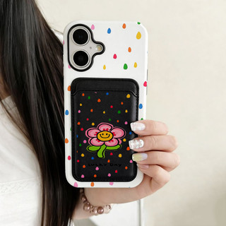 Ốp bảo vệ họa tiết hoa cười đầy màu sắc cho iPhone 11 12promax 13pro15pro 15promax 14 14promax 14pro 16 pro max 16 plus 17 17promax ốp lưng hai trong một