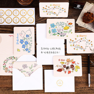 Thiệp Chúc Mừng Cute Hoa Lá Hoạt Hình Mini Dễ Thương Viết Tay Tặng Bạn Bè Người Yêu Timo GQ48