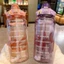 Cốc Nước Dung Tích Lớn Thể Thao Ngoài Trời 2000Ml Du Lịch Di Động Có Cân Bình Nước Trong Suốt Bó Ống Hút NJTL