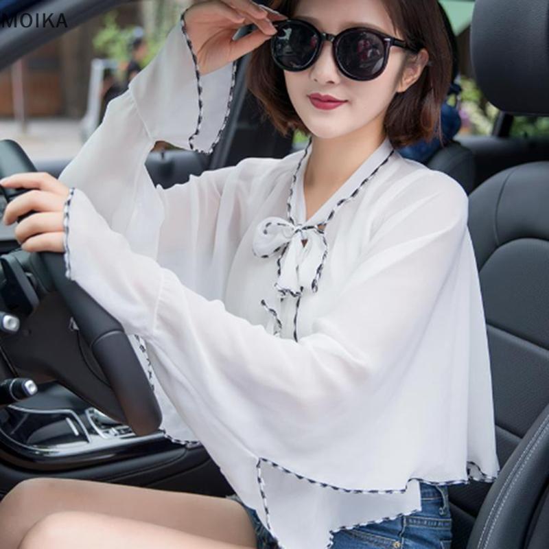 MOIKA Mới Mỏng In Khăn Choàng Nữ Mùa Hè Chống Tia UV Đi Áo Choàng Nữ Poncho Mũi VN
