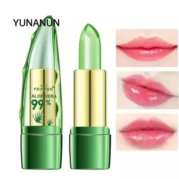 Son dưỡng môi đổi màu YUNAUN, Son dưỡng môi lô hội dưỡng ẩm chống nhăn, Dụng cụ trang điểm mỹ phẩm lâu trôi Lip Water Feel Lip Oil Girl