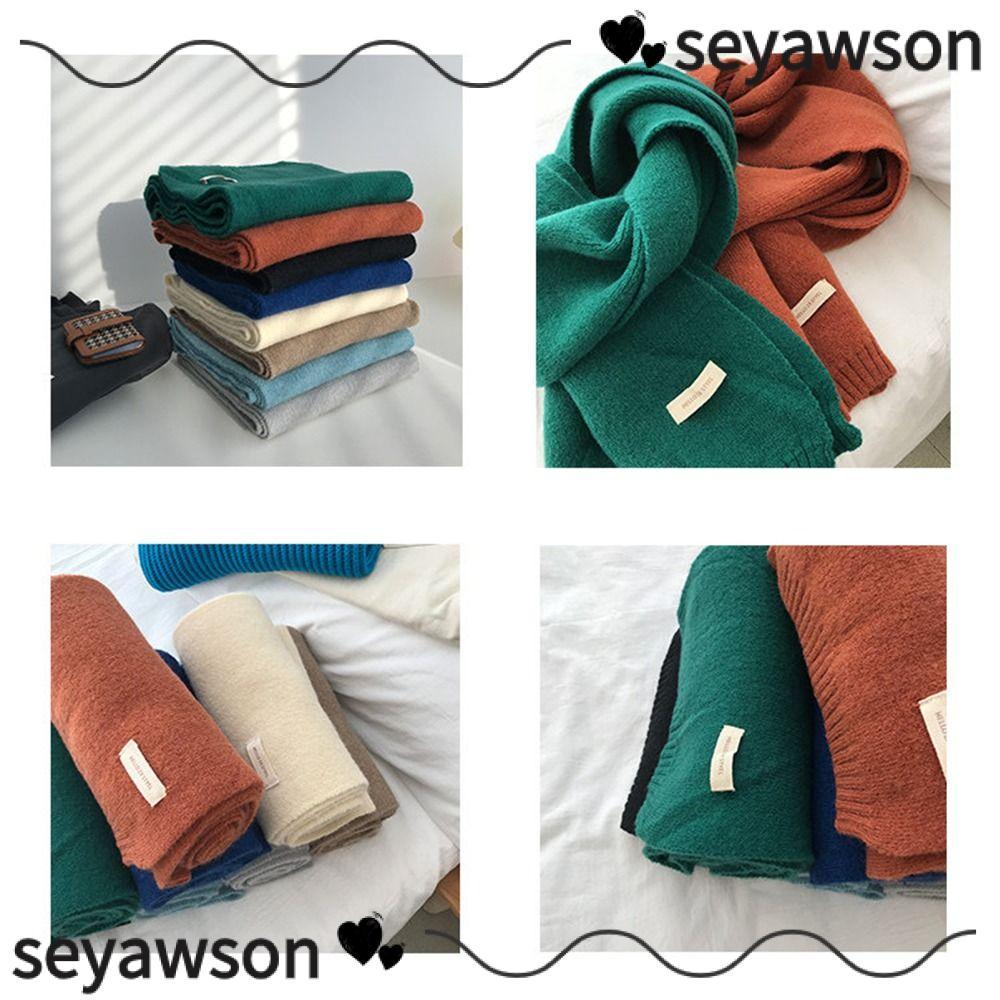 Seyawson Giữ Nhiệt Cổ, Khăn Len Đan Chống Gió Dày, Cặp Đôi Ấm Cổ Thời Trang Snap Fastener Yếm Mùa Đông Khăn Unisex