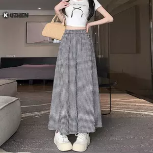 KUZHEN Thời Trang Cao Cấp Kẻ Sọc Nhỏ Rời Chân Rộng Quần Cho Nữ HOT