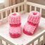 Bé Sơ Sinh Bé Gái Dệt Kim Booties Màu Sắc Tương Phản Đế Mềm Dây Buộc Mùa Đông Giày Ấm Áp