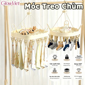 Móc Treo Chùm,26 Kẹp,Móc Phơi đồ đa Năng,gấp gọn, nhựa chắc chắn,chống gió,phơi tất,đồ lót, quần áo nhỏ