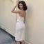 Cutenew Váy Chắc Chắn Phù Hợp Với Ngọt Ngào Cổ Chữ V Lưng Hình Eo Skinny Nữ Mùa Hè Pháp Lãng Mạn Tính Khí Phong Cách