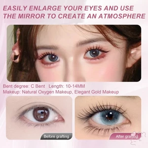 C Curl Lông mi giả tổng hợp 9-13mm Chiều dài hỗn hợp Gói mi đen tự nhiên có thể tái sử dụng