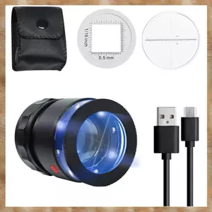 Kính lúp Loupe 10x, Kính lúp trang sức có thể sạc lại có đèn LED và tỷ lệ, Kính lúp có thể điều chỉnh độ dài