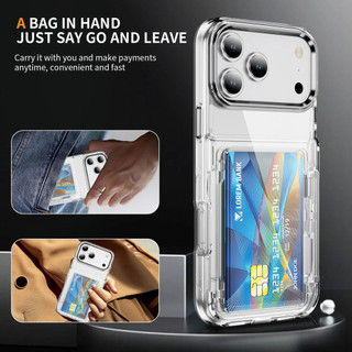 Ốp điện thoại trong suốt đa chức năng cho iphone 17 Pro max 16 pro max 15 pro max 14 pro max 13 12 11 vỏ chống sốc vỏ đựng thẻ