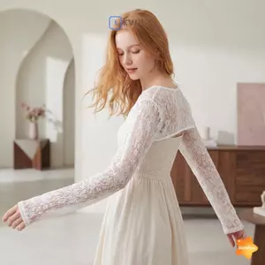 Áo sơ mi ren xuyên thấu tay dài, phù hợp cho đám cưới và lễ kỷ niệm