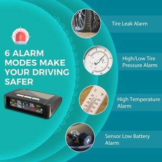TPMS Giám Sát Áp Suất Lốp 4 Cảm Biến, Sạc Năng Lượng Mặt Trời & USB, Hiển Thị Nhiệt Độ, Dùng Cho Ô Tô SUV Xe Con