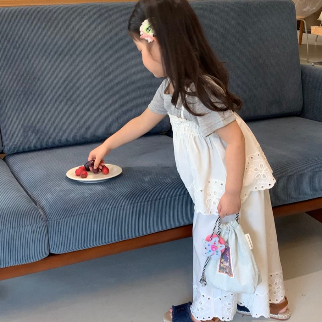 Mùa Hè 2026 Phong Cách Mới Bé Gái Ren Sling Top + Quần Ren Trẻ Em Phù Hợp Với Mùa Hè