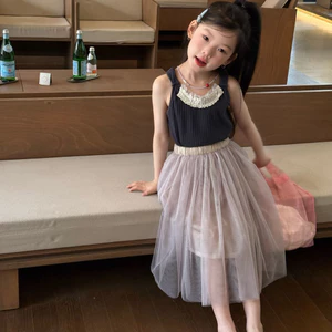 Mùa hè 2026 Phong cách mới cho bé gái Dây đeo ren thời trang mùa hè mát mẻ Sling